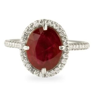 Ruby and Diamond Platinum Engagement Ring