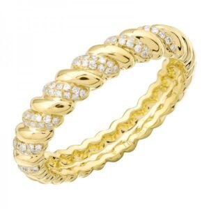 Half Pave Croissant Ring