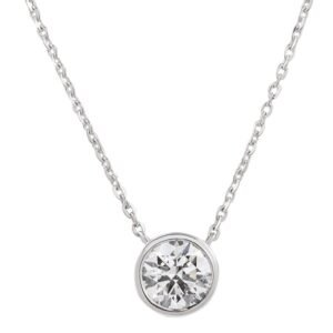 1.5 carat Round Lab Diamond Bezel Pendant