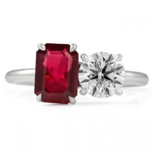 Ruby and Round Diamond Invisible Gallery™ Duo Ring